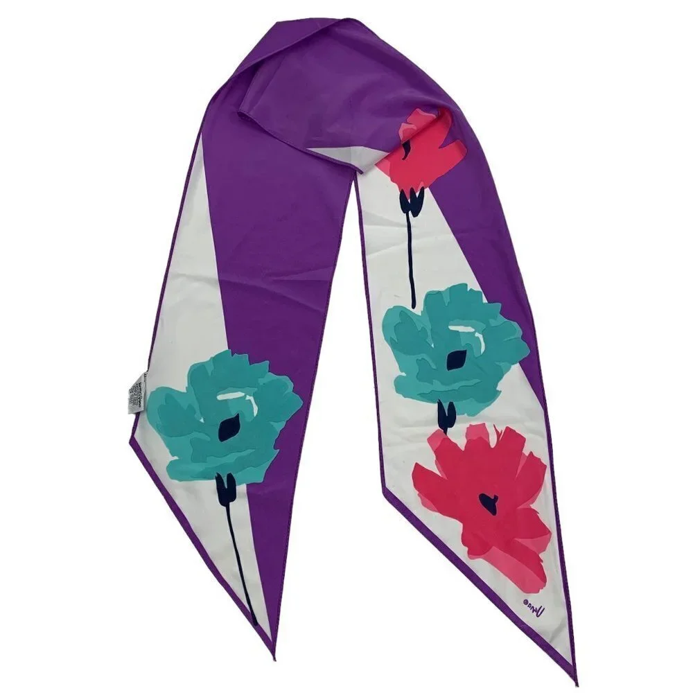 Vintage Veresa By Vera Head/Neck Poppy/Floral Scarf